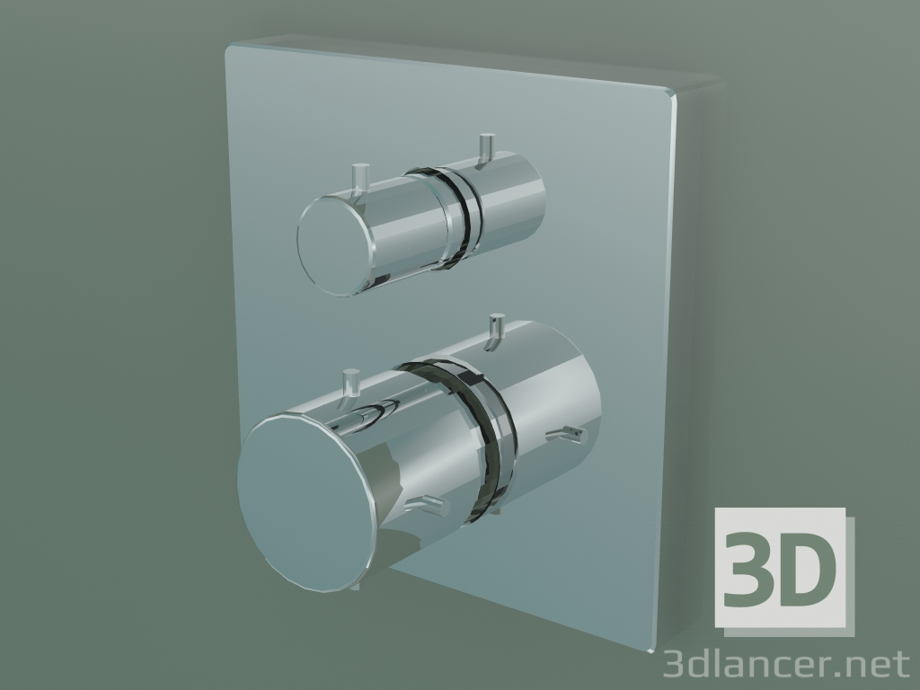 3D Modell Unterputz-Thermostat mit Absperr- / Umschaltventil (10726000) - Vorschau