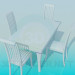 modèle 3D Ensemble de table et chaises - preview
