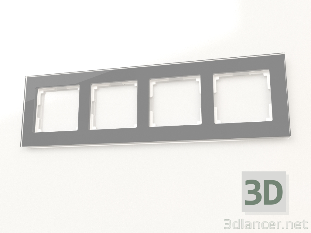3D Modell Rahmen für 4 Pfosten Favorit (grau, Glas) - Vorschau