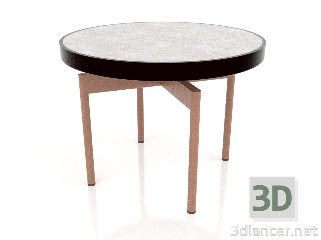 modello 3D Tavolino rotondo Ø60 (Nero, DEKTON Kreta) - anteprima