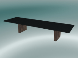 Columna de estante (JA2, A 17 cm, P 25 cm, L 80 cm, aluminio negro y nogal)