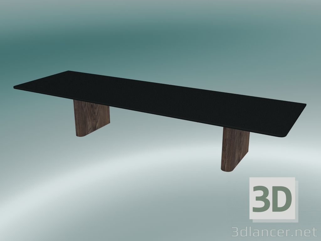 modèle 3D Colonne d'étagère (JA2, H 17cm, P 25cm, L 80cm, Aluminium noir et noyer) - preview