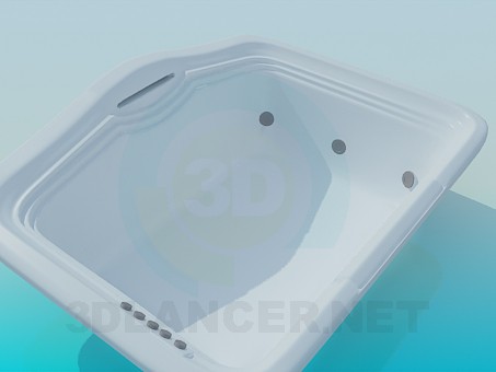 3d model Rectangular tub-jacuzzi - preview 3d model Rectangular tub-jacuzzi - preview