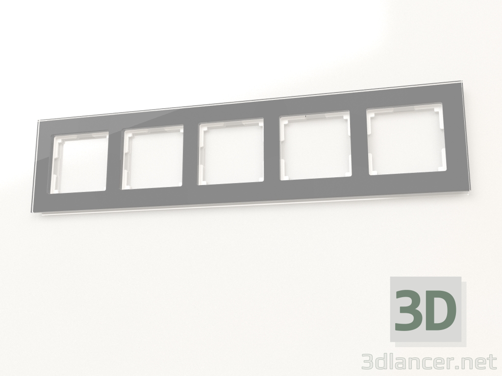 3d модель Рамка на 5 постов Favorit (серый, стекло) – превью