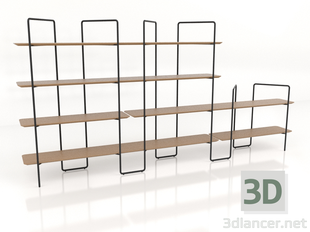 3D Modell Modulares Rack (Zusammensetzung 20 (09+01+U)) - Vorschau