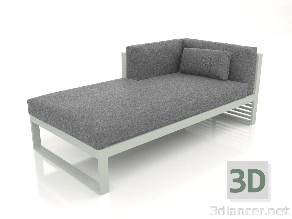 modèle 3D Canapé modulable, section 2 gauche (Gris ciment) - preview
