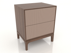 Bedside table FARGO 2 drawers with milled facades (beige, tobacco oak, option 3)