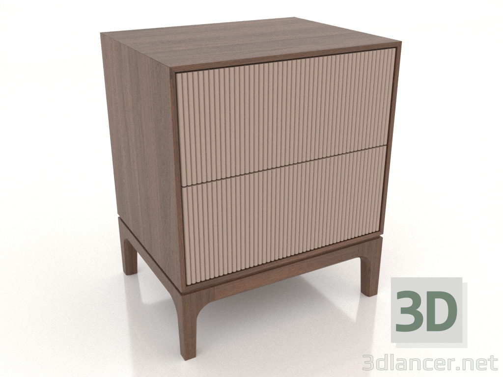 modello 3D Comodino FARGO 2 cassetti con frontali fresati (beige, rovere tabacco, opzione 3) - anteprima modello 3D Comodino FARGO 2 cassetti con frontali fresati (beige, rovere tabacco, opzione 3) - anteprima