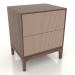 modèle 3D Table de chevet FARGO 2 tiroirs avec façades fraisées (beige, chêne tabac, option 3) - preview