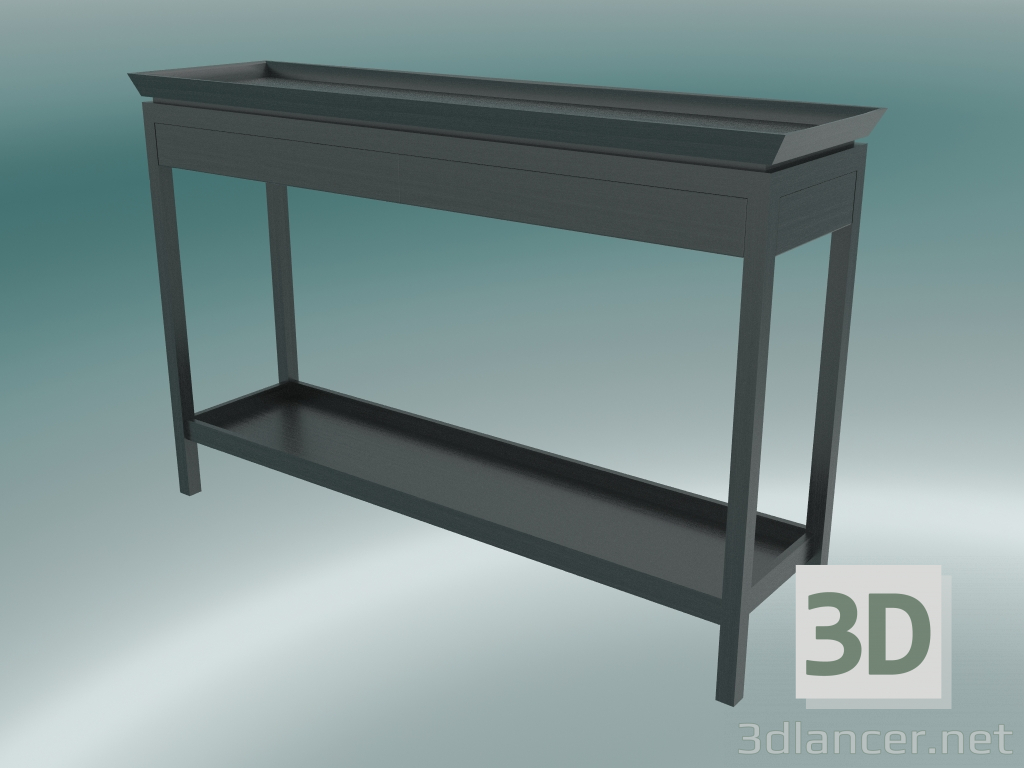 modèle 3D Console Newport avec 2 tiroirs et une étagère - preview