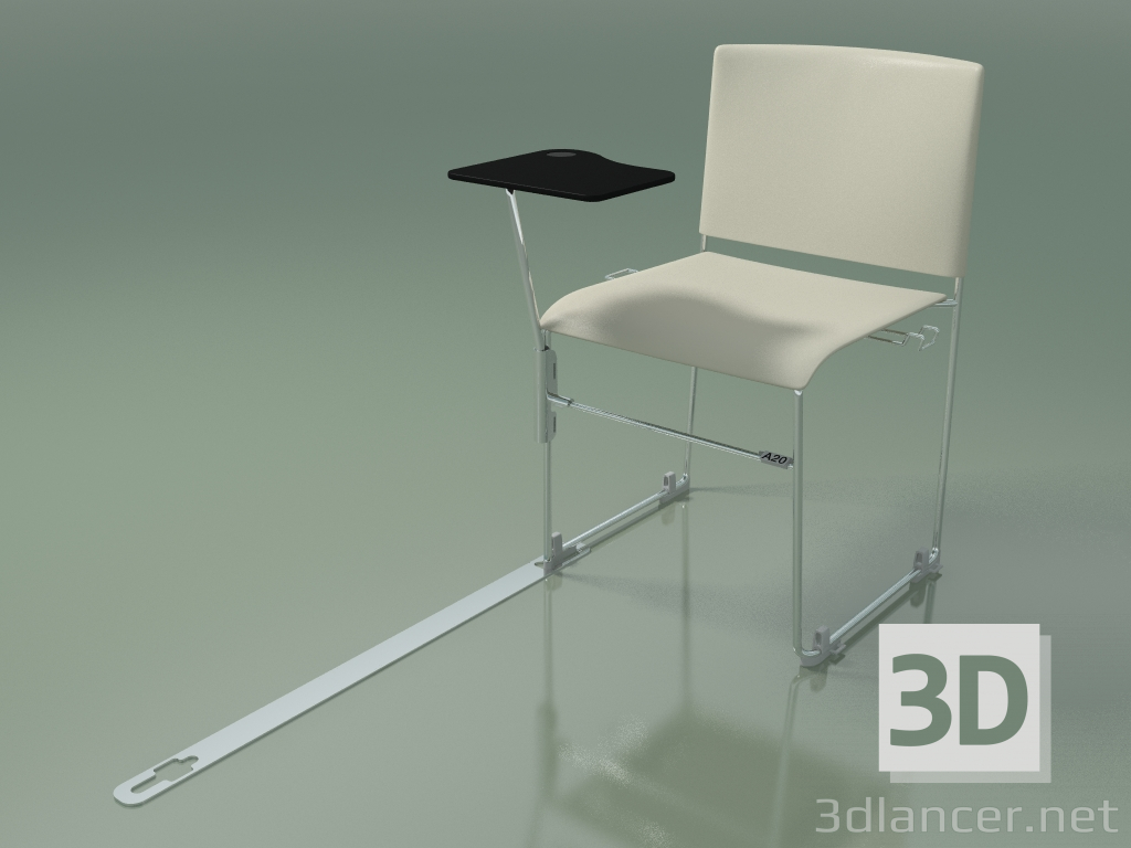 modello 3D Sedia impilabile con accessori 6600 (polipropilene avorio, CRO) - anteprima