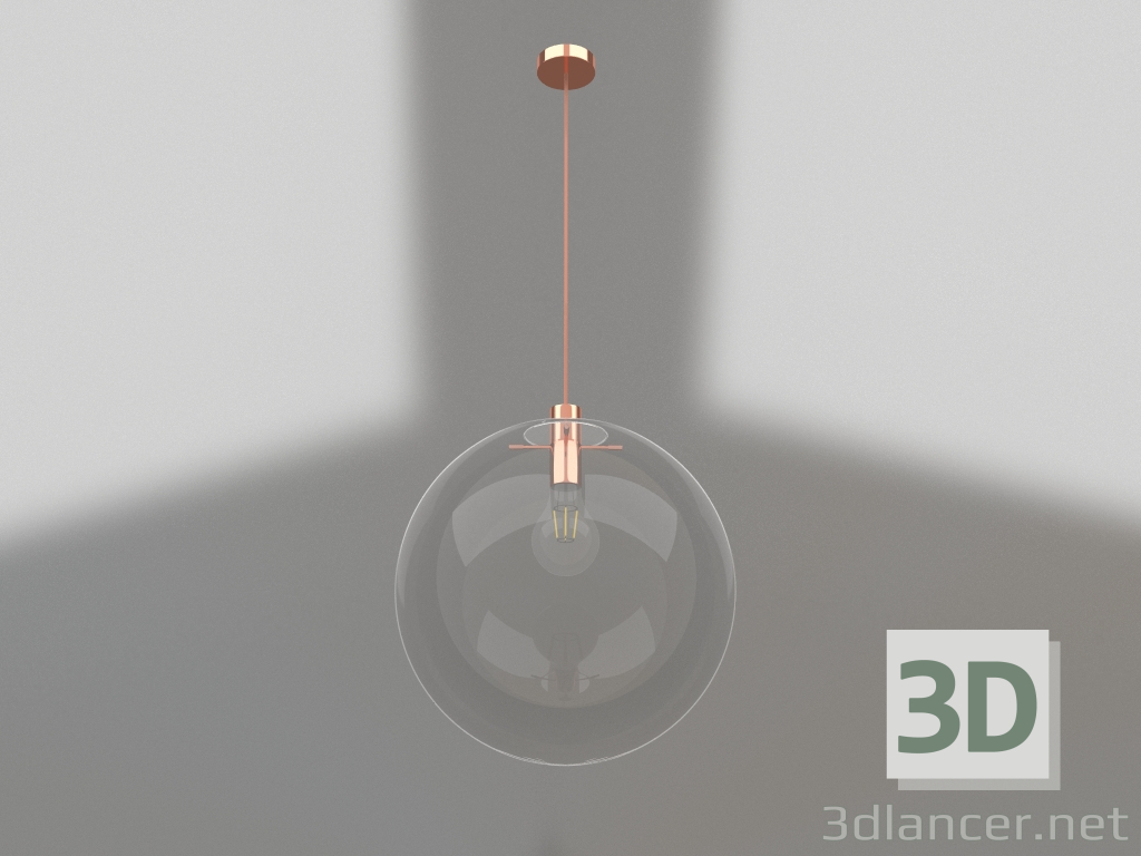 modello 3D Pendente Mercurio trasparente (con chiusure in rame) (07564-30.21) - anteprima