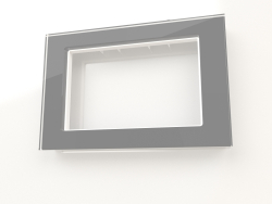 Frame for double outlet Favorit (grey, glass)