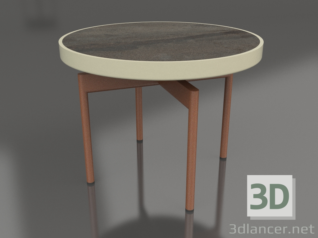 modello 3D Tavolino rotondo Ø60 (Oro, DEKTON Radium) - anteprima
