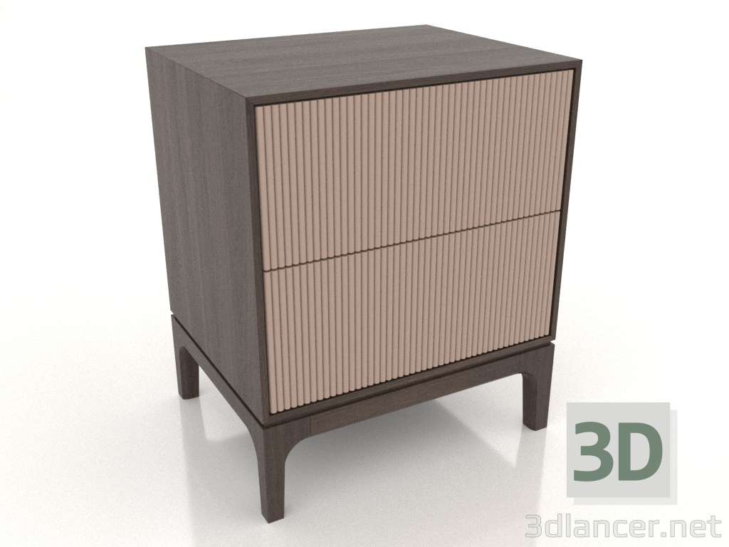 modello 3D Comodino FARGO 2 cassetti con frontali fresati (beige, rovere scuro, opzione 3) - anteprima modello 3D Comodino FARGO 2 cassetti con frontali fresati (beige, rovere scuro, opzione 3) - anteprima