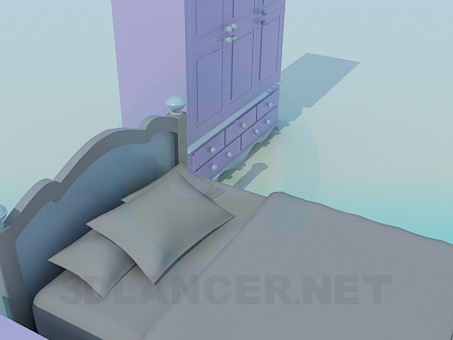 3d модель Мебель в детскую комнату – превью 3d модель Мебель в детскую комнату – превью