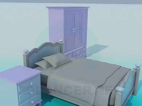 3d модель Мебель в детскую комнату – превью 3d модель Мебель в детскую комнату – превью