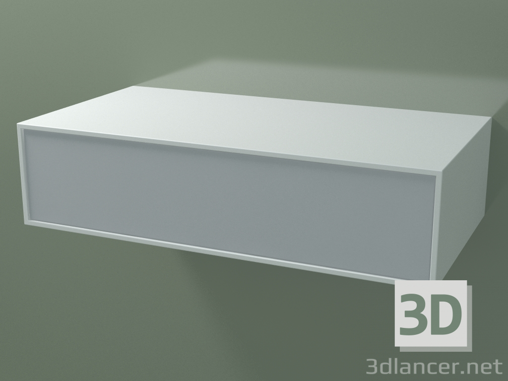 3D Modell Schublade (8AUDAB01, Gletscherweiß C01, HPL P03, L 96, P 50, H 24 cm) - Vorschau