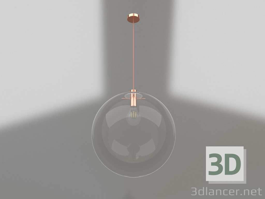 modello 3D Pendente Mercurio trasparente (con chiusure in rame) (07564-35.21) - anteprima