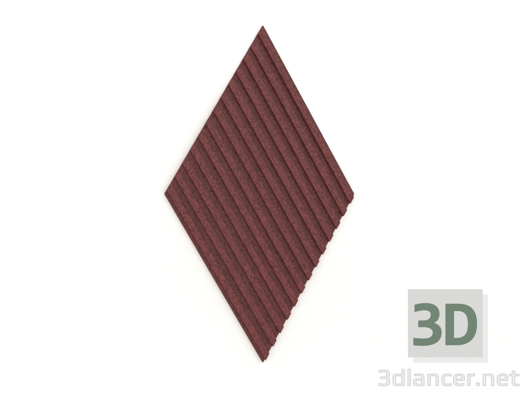 3d model 3D wall panel STRIPE (burgundy) - preview
