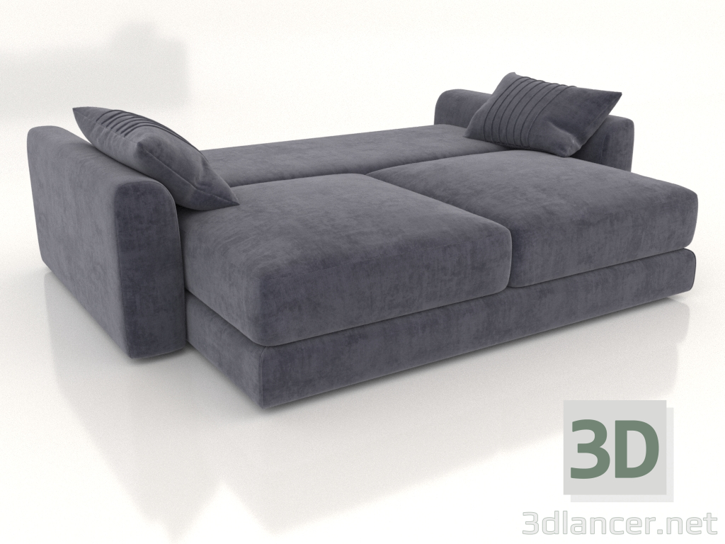 3d model Sofá cama recto SHERLOCK (desplegado, tapizado opción 2) - vista previa