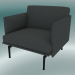 Modelo 3d Esboço do estúdio da cadeira (Hallingdal 166, preto) - preview