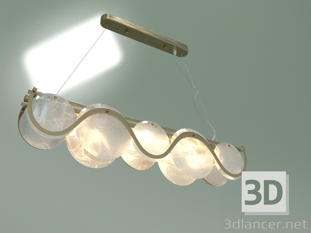 modello 3D Lampadario a sospensione Galizia 353-4 Smart (oro) - anteprima