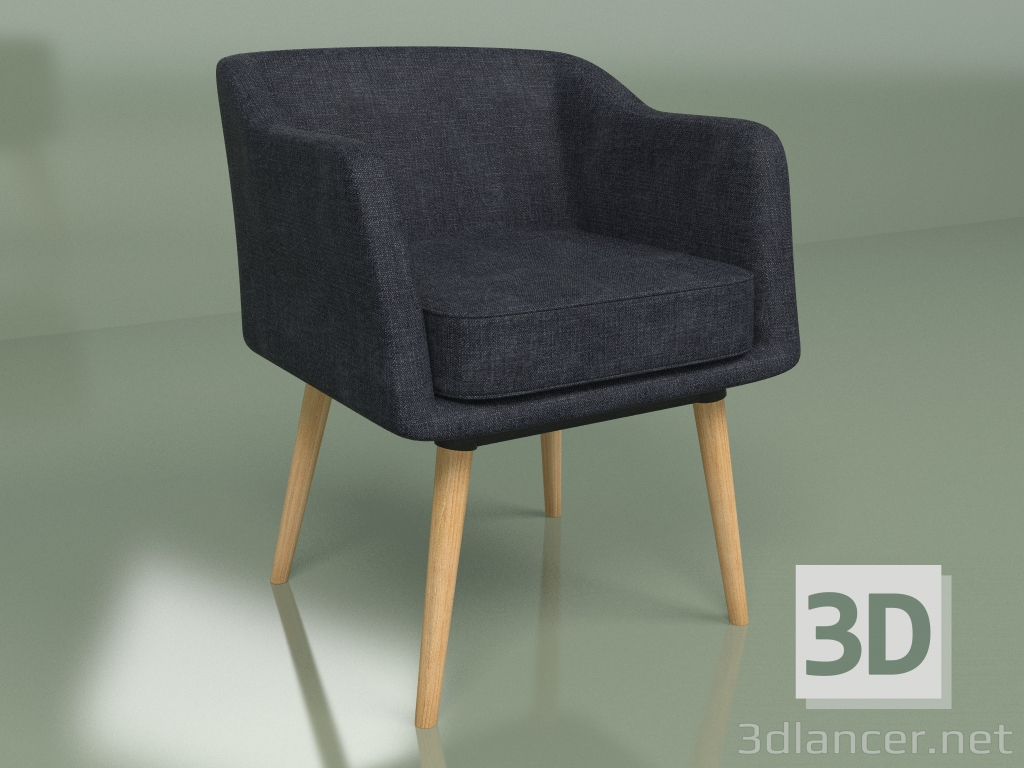 3D Modell Sessel Montreal 2 (Buche massiv, dunkelgrau) - Vorschau