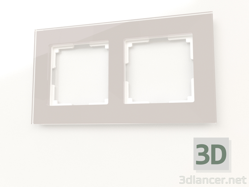 modello 3D Cornice per 2 montanti Favorit (fumé, vetro) - anteprima