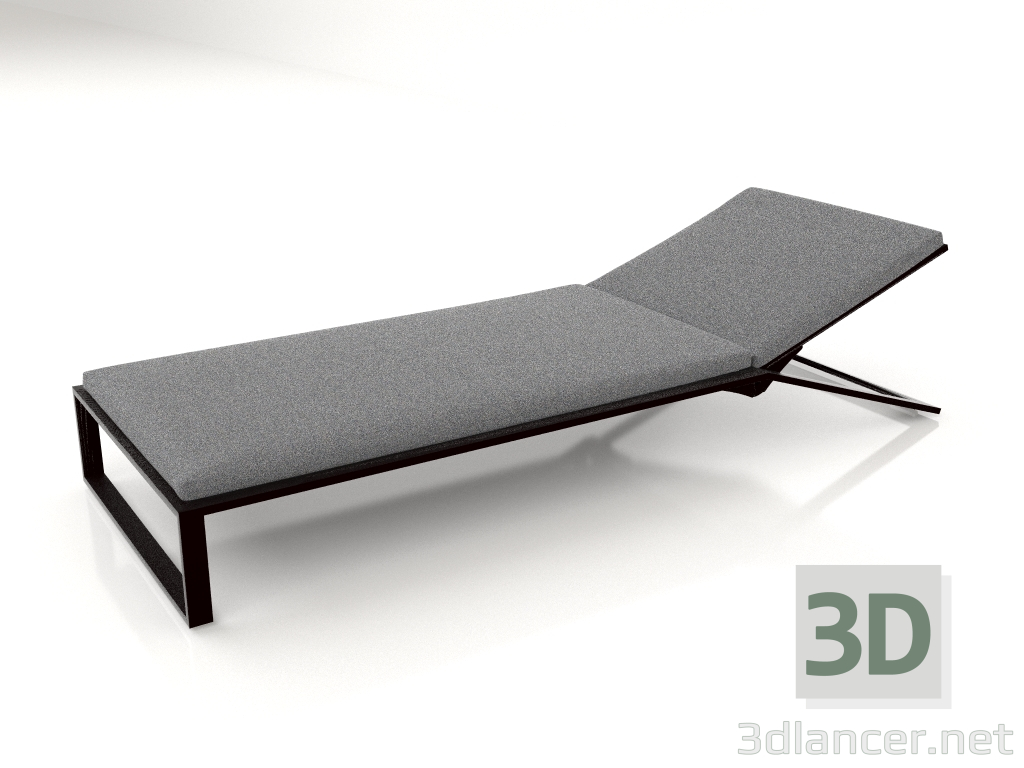 3D Modell Liegestuhl (Schwarz) - Vorschau