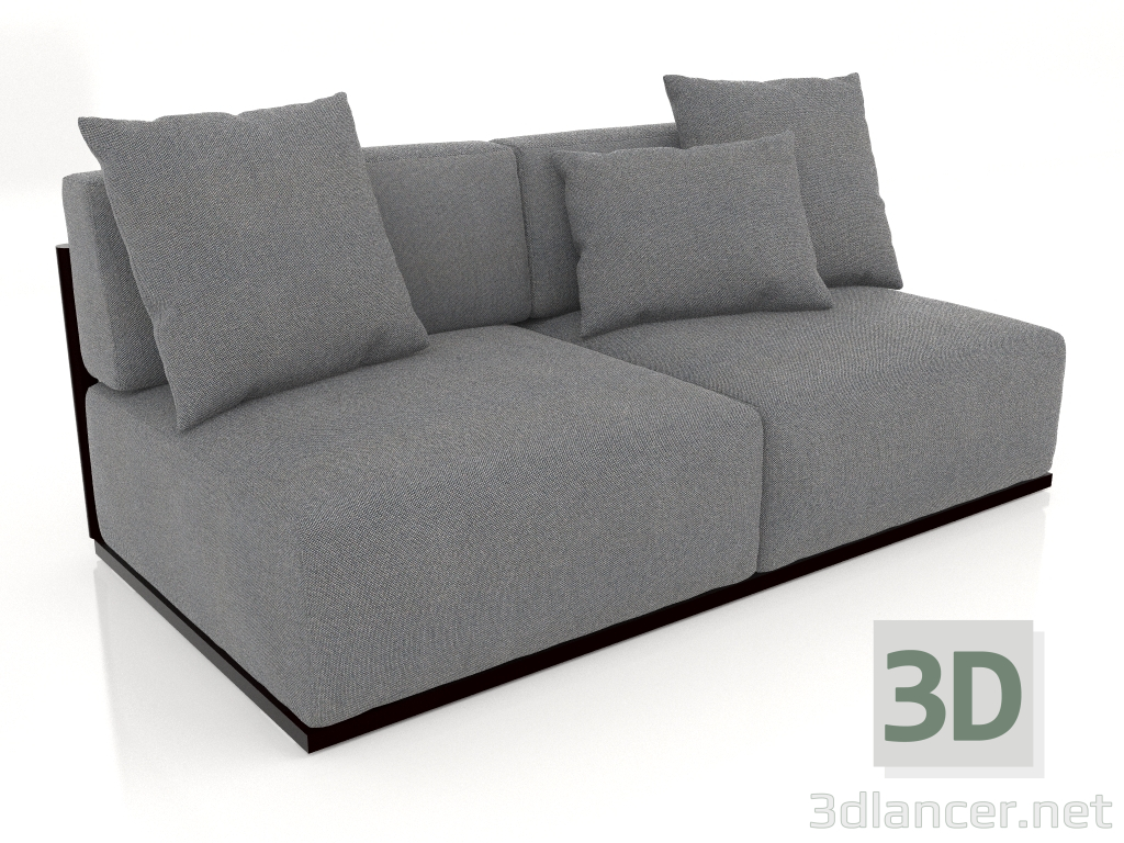 3d model Módulo sofá sección 4 (Negro) - vista previa