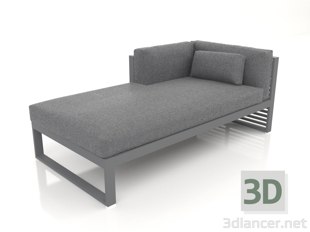 3D modeli Modüler kanepe, sol bölüm 2 (Antrasit) - önizleme
