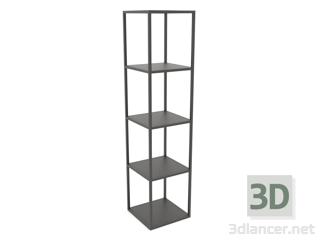 modello 3D Scaffale quadrato grande (METALLO, 40x40x170, 5 ripiani) - anteprima