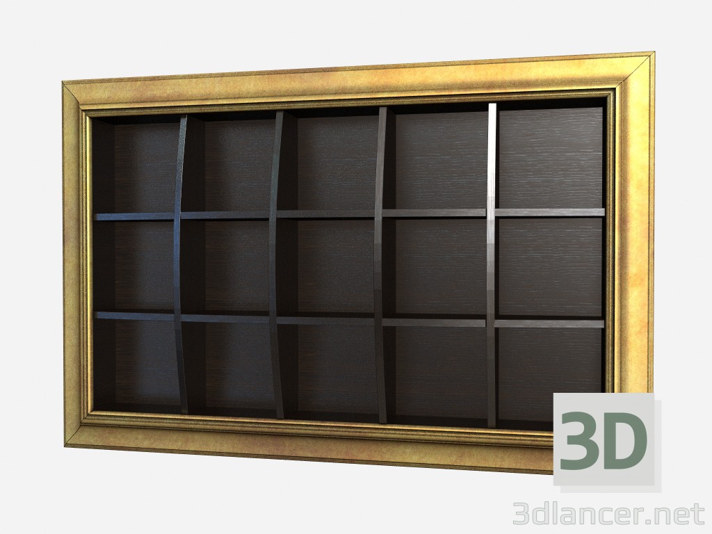 3d model Large horizontal bookcase Boheme Z04 - preview