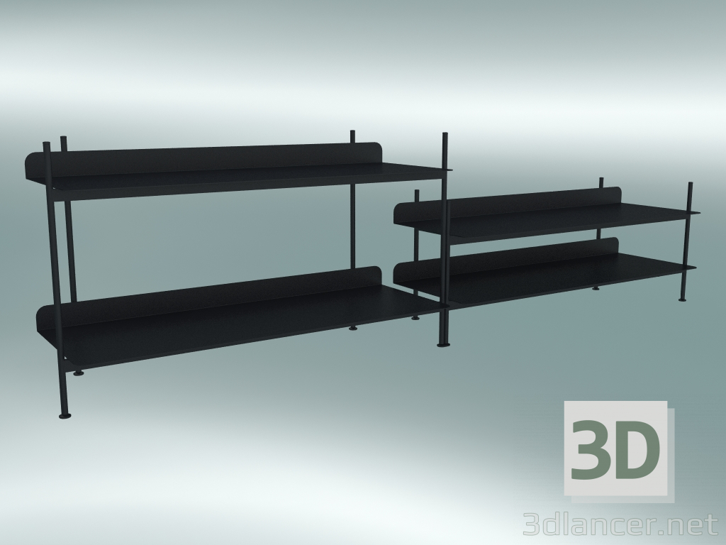 modèle 3D Compilation du système de rack (configuration 5, noir) - preview