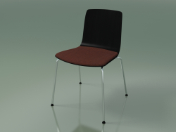 Chair 3973 (4 metal legs, with a pillow on the seat, black birch)