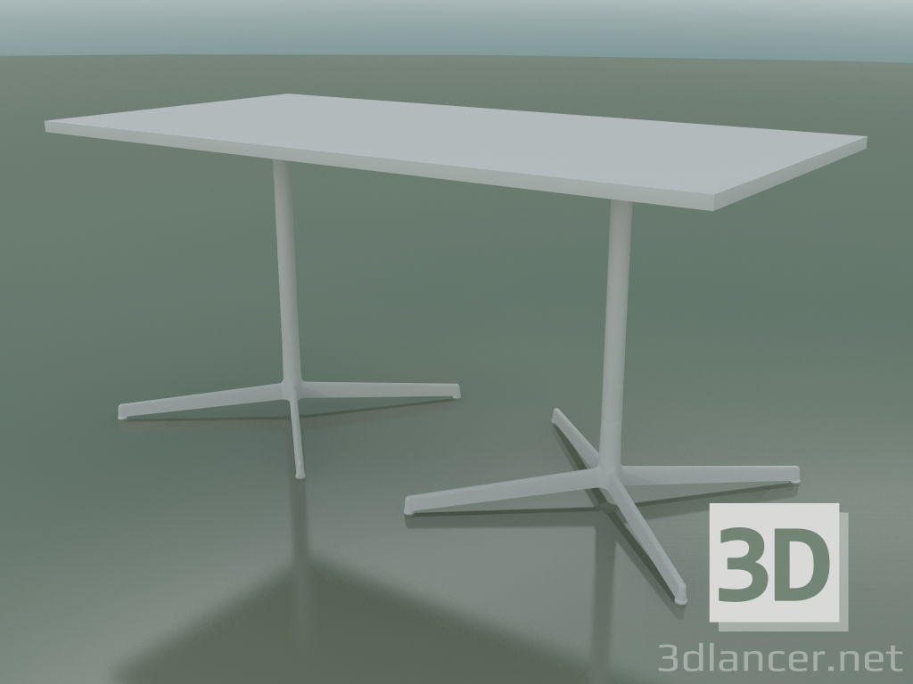 modello 3D Tavolo rettangolare con doppia base 5527, 5507 (H 74 - 79x179 cm, Bianco, V12) - anteprima