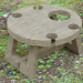 3d Wooden wine table model buy - render