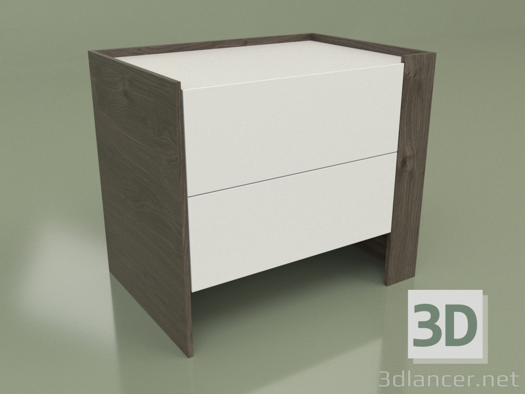 modèle 3D Table de chevet CN 200 (Moka, Blanc) - preview