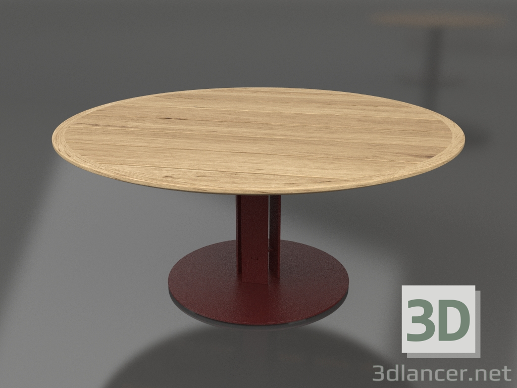 3 डी मॉडल डाइनिंग टेबल Ø170 (वाइन रेड, इरोको लकड़ी) - पूर्वावलोकन