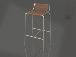 Bar stool Noel H77 (Steel Base, Brown Wool)
