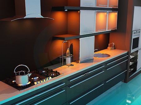 3d model Kitchen - preview 3d model Kitchen - preview