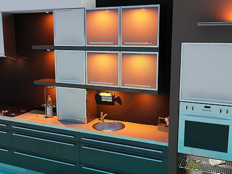 3d model Kitchen - preview 3d model Kitchen - preview