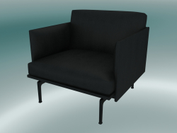 कुर्सी स्टूडियो रूपरेखा (काले चमड़े को परिष्कृत करें, काला)
