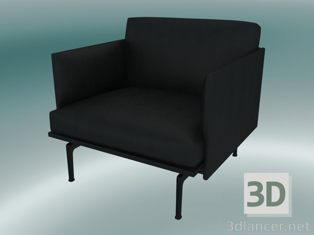 3D Modell Stuhlstudio Outline (Refine Black Leather, Schwarz) - Vorschau
