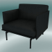 modèle 3D Chaise studio Outline (Affiner cuir noir, noir) - preview