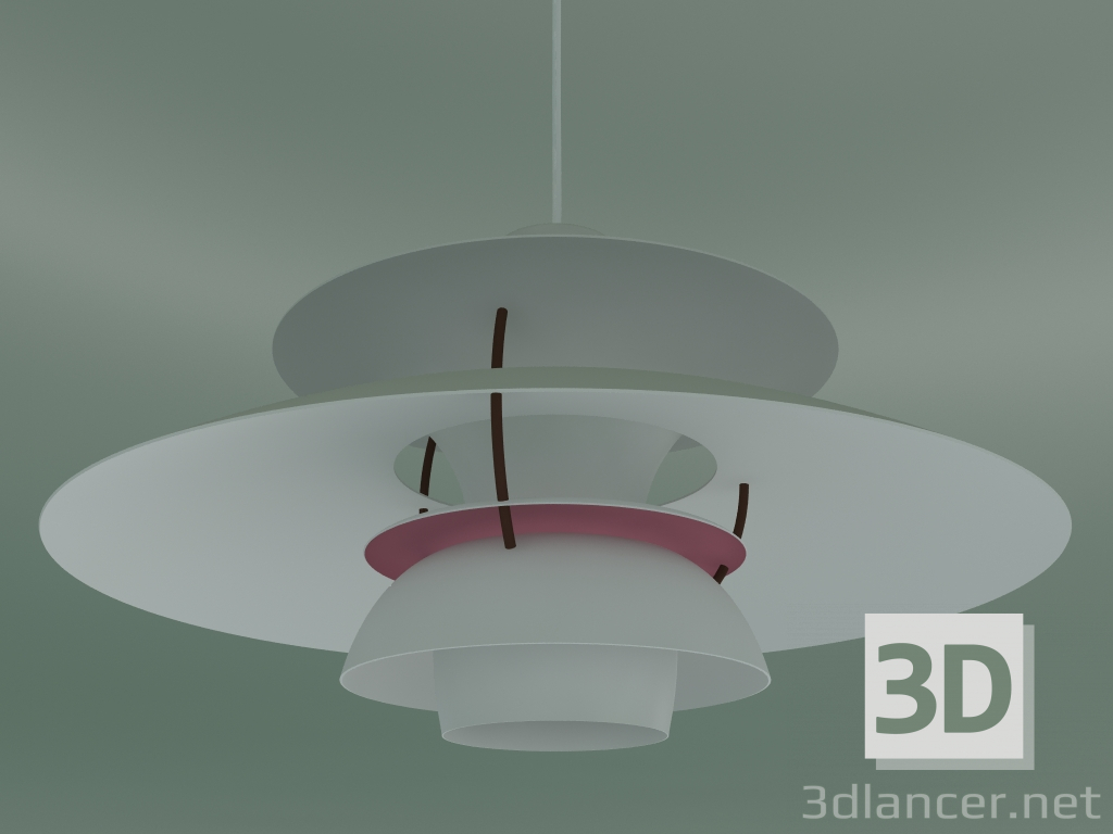 modello 3D Lampada a sospensione PH 5 (75W E27, BIANCO MODERNO) - anteprima
