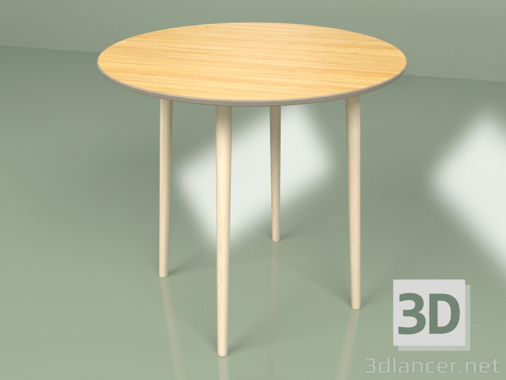 modello 3D Tavolo medio Sputnik 80 cm impiallacciato (caffè) - anteprima
