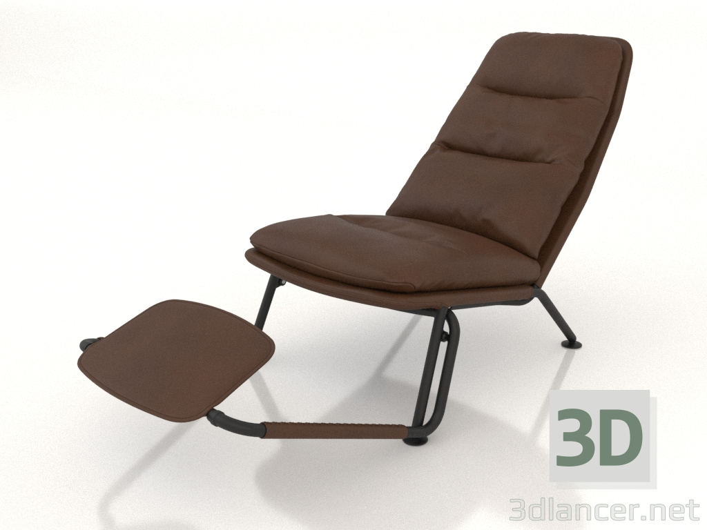 3d model Sillón reclinable (desplegado) - vista previa