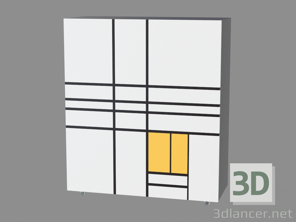 modello 3D Комод Homage to Mondrian (РС19) - anteprima